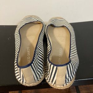 Navy & White striped Slip on Size 8